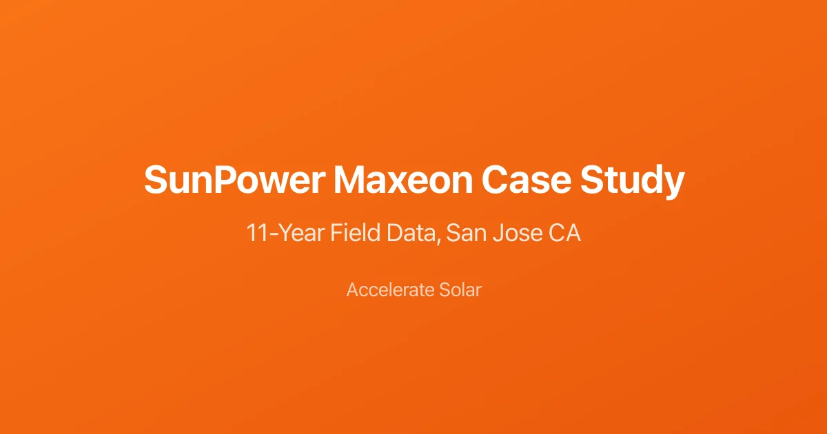 Aged residential SunPower Maxeon solar array on a San Jose rooftop with per-panel optimizer visibility