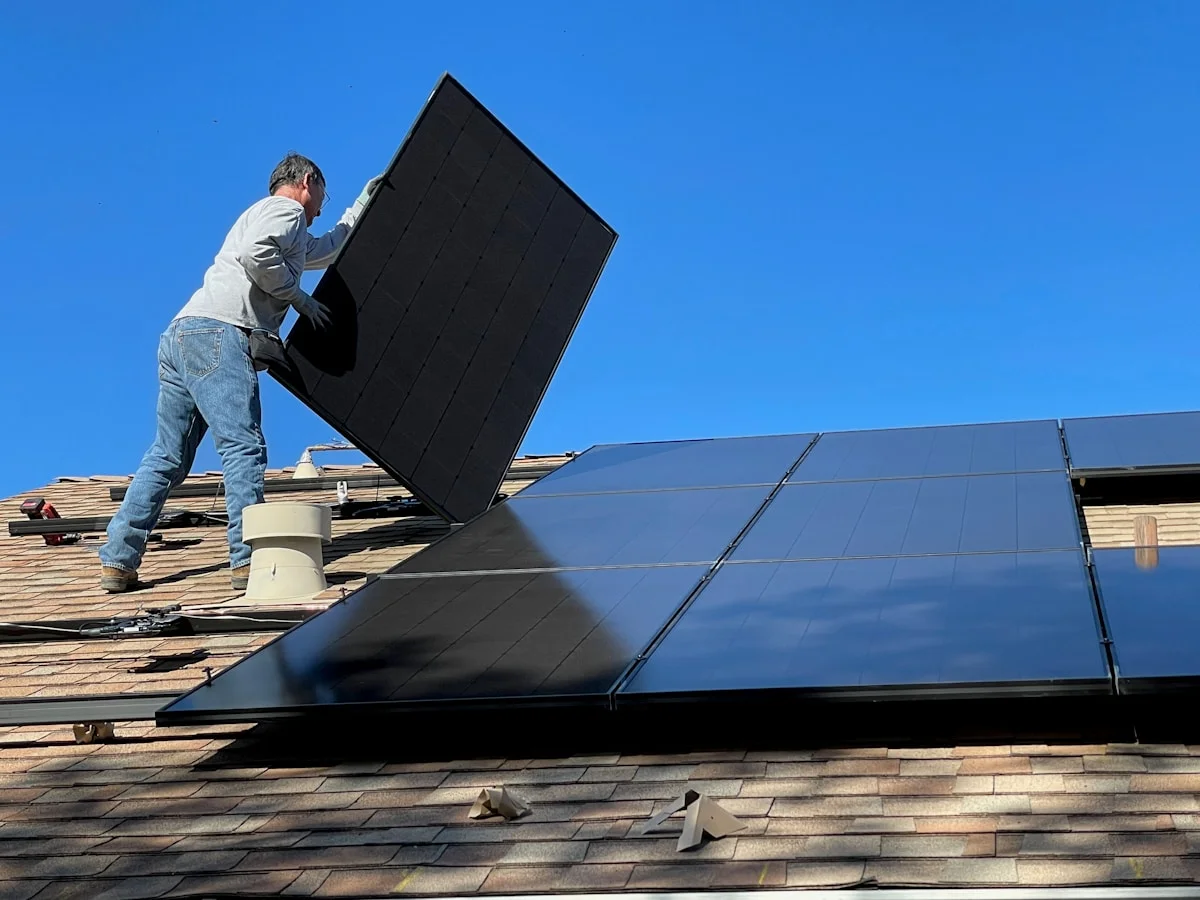Residential solar installation with a rapid shutdown device near the inverter for safety compliance